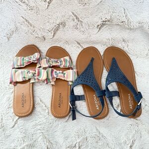 Arizona Jean Co - Two Pairs Multicolor and Blue Sandals